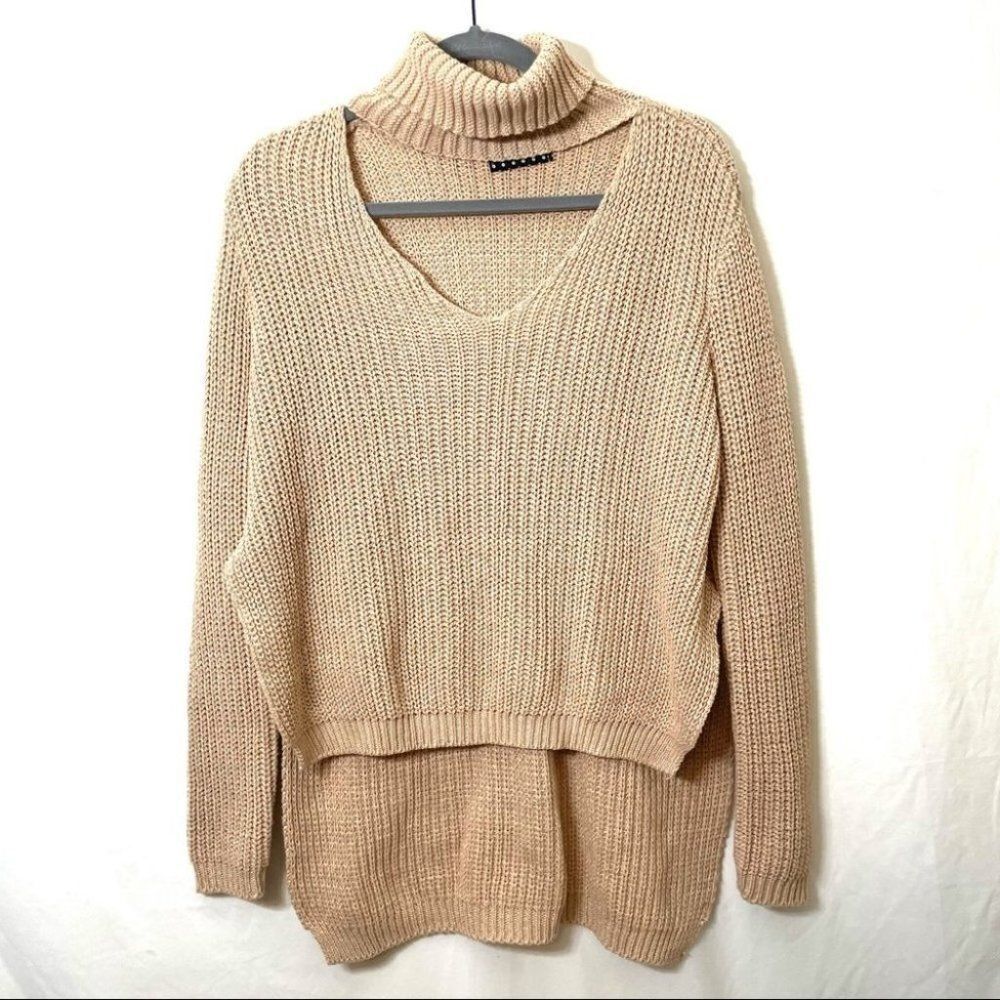 Girl In Mind Turtle Neck Open Chest Sweater